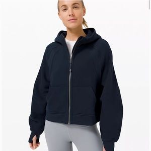 NWOT: Lululemon oversized scuba full zip in navy. Size XS/S